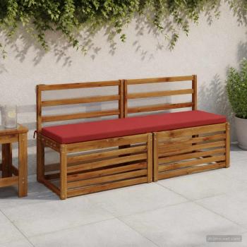 ARDEBO.de - 2-teilige Bankkissen SOEST 2 stk. 100 % Polyester Rot