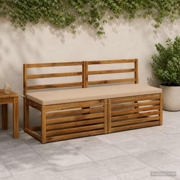 ARDEBO.de - 2-teilige Bankkissen SOEST 2 stk. 100 % Polyester Sand