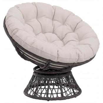 Papasan-Sessel-Kissen VIANEN 100 % Polyester Weiß Ø 100 x 12 cm
