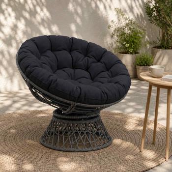 ARDEBO.de - Papasan-Sessel-Kissen VIANEN 100 % Polyester Dunkelblau