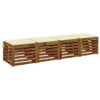 4-teilige Sitzkissen SOEST 4 stk. 100 % Polyester Creme