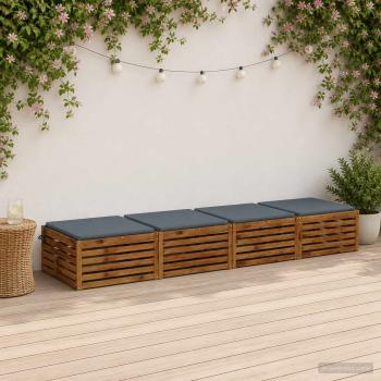 ARDEBO.de - 4-teilige Sitzkissen SOEST 4 stk. 100 % Polyester Blau