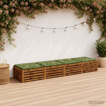 ARDEBO.de - Sitzkissen SOEST 4 stk. 100 % Polyester Blattdesign