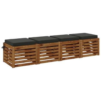 4-teilige Sitzkissen SOEST 4 stk. 100 % Polyester Anthrazit