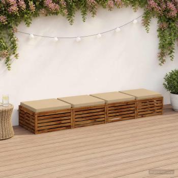ARDEBO.de - 4-teilige Sitzkissen SOEST 4 stk. 100 % Polyester Beige