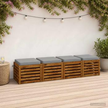 ARDEBO.de - 4-teilige Sitzkissen SOEST 4 stk. 100 % Polyester Grau