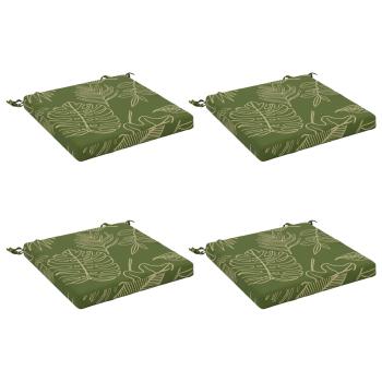 ARDEBO.de - 4-teilige Sitzkissen SOEST 4 stk. 100 % Polyester Blattdesign