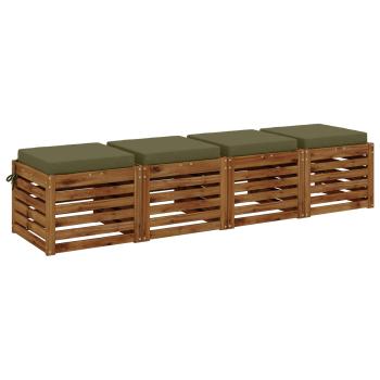 4-teilige Sitzkissen SOEST 4 stk. 100 % Polyester Olivgrün