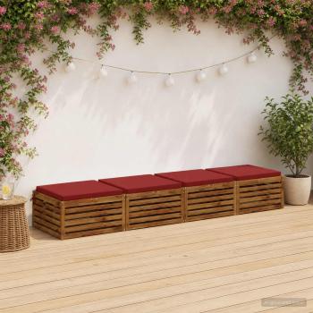 ARDEBO.de - 4-teilige Sitzkissen SOEST 4 stk. 100 % Polyester Weinrot