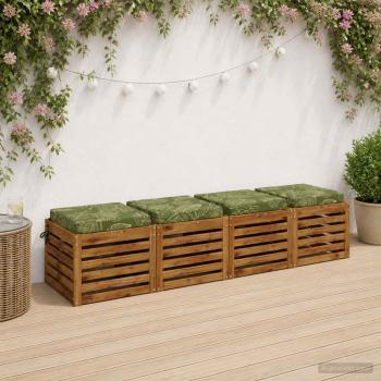 ARDEBO.de - Sitzkissen SOEST 4 stk. 100 % Polyester Blattdesign