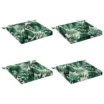 4-teilige Sitzkissen SOEST 4 stk. 100 % Polyester Blattmuster