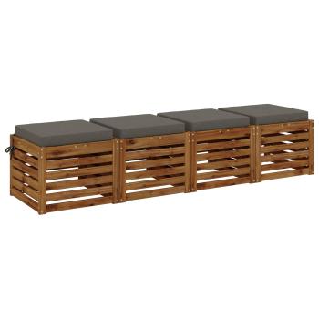 4-teilige Sitzkissen SOEST 4 stk. 100 % Polyester Grau