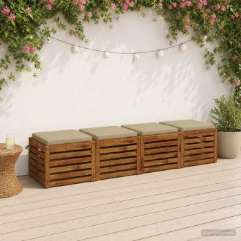 ARDEBO.de - Sitzkissen SOEST 4 stk. 100 % Polyester Hellgrün 40 x 40 x 5 cm