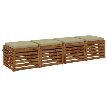 Sitzkissen SOEST 4 stk. 100 % Polyester Hellgrün 40 x 40 x 5 cm