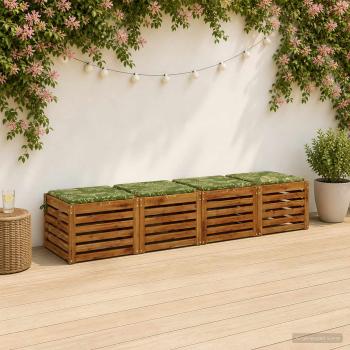 ARDEBO.de - Sitzkissen SOEST 4 stk. 100 % Polyester Blattdesign