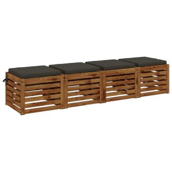 4-teilige Sitzkissen SOEST 4 stk. 100 % Polyester Anthrazit