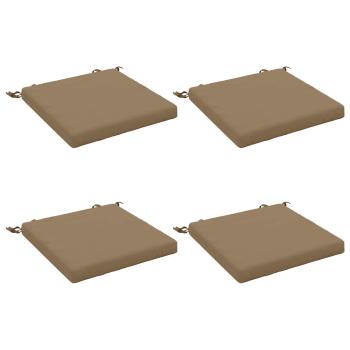 ARDEBO.de - 4-teilige Sitzkissen SOEST 4 stk. 100 % Polyester Taupe