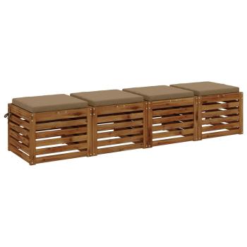 4-teilige Sitzkissen SOEST 4 stk. 100 % Polyester Taupe