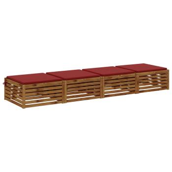 Sitzkissen SOEST 4 stk. 100 % Polyester Weinrot 80 x 80 x 3 cm