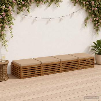 ARDEBO.de - 4-teilige Sitzkissen SOEST 4 stk. 100 % Polyester Sand