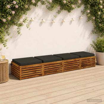 ARDEBO.de - 4-teilige Sitzkissen SOEST 4 stk. 100 % Polyester Anthrazit