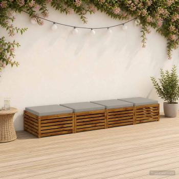 ARDEBO.de - 4-teilige Sitzkissen SOEST 4 stk. 100 % Polyester Grau