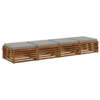 4-teilige Sitzkissen SOEST 4 stk. 100 % Polyester Grau