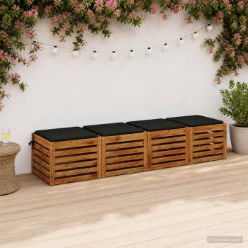 ARDEBO.de - Sitzkissen SOEST 4 stk. 100 % Polyester Schwarz 50 x 50 x 3 cm