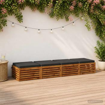 ARDEBO.de - 4-teilige Sitzkissen SOEST 4 stk. 100 % Polyester Anthrazit
