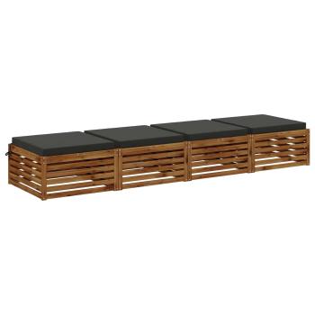 4-teilige Sitzkissen SOEST 4 stk. 100 % Polyester Anthrazit
