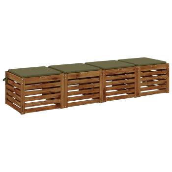 4-teilige Sitzkissen SOEST 4 stk. 100 % Polyester Olivgrün