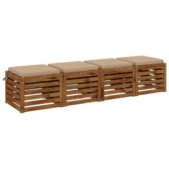 Sitzkissen SOEST 4 stk. 100 % Polyester Sand 45 x 45 x 5 cm