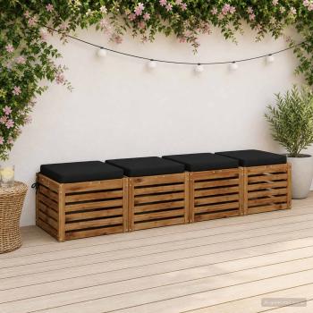 ARDEBO.de - Sitzkissen SOEST 4 stk. 100 % Polyester Schwarz 45 x 45 x 7 cm