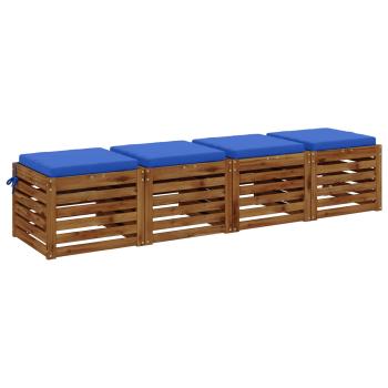 4-teilige Sitzkissen SOEST 4 stk. 100 % Polyester Königsblau