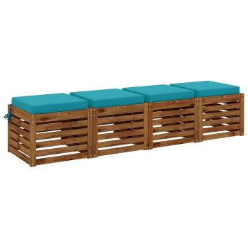4-teilige Sitzkissen SOEST 4 stk. 100 % Polyester Türkis
