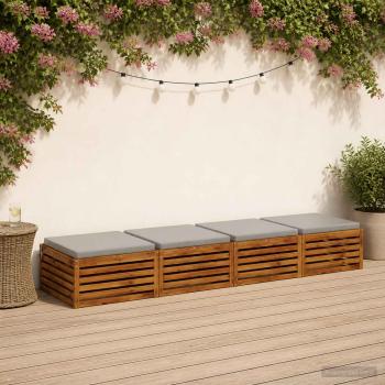 ARDEBO.de - 4-teilige Sitzkissen SOEST 4 stk. 100 % Polyester Grau