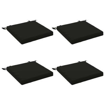 4-teilige Sitzkissen SOEST 4 stk. 100 % Polyester Schwarz
