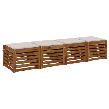 Sitzkissen SOEST 4 stk. 100 % Polyester Weiß 40 x 40 x 3 cm