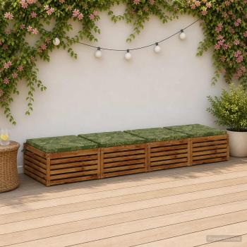 ARDEBO.de - Sitzkissen SOEST 4 stk. 100 % Polyester Blattdesign