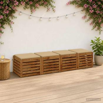 ARDEBO.de - 4-teilige Sitzkissen SOEST 4 stk. 100 % Polyester Beige