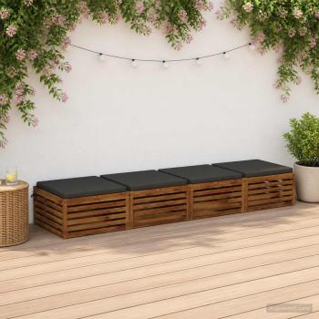 ARDEBO.de - 4-teilige Sitzkissen SOEST 4 stk. 100 % Polyester Anthrazit