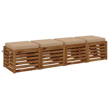 4-teilige Sitzkissen SOEST 4 stk. 100 % Polyester Sand