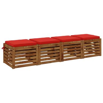 4-teilige Sitzkissen SOEST 4 stk. 100 % Polyester Rot