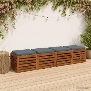 ARDEBO.de - 4-teilige Sitzkissen SOEST 4 stk. 100 % Polyester Blau