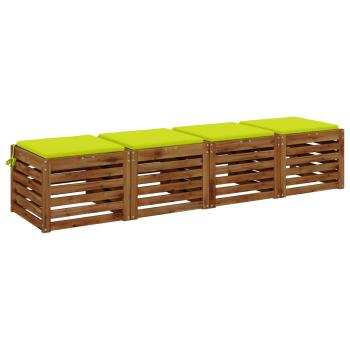 Sitzkissen SOEST 4 stk. 100 % Polyester Hellgrün 45 x 45 x 3 cm