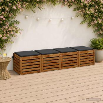 ARDEBO.de - 4-teilige Sitzkissen SOEST 4 stk. 100 % Polyester Anthrazit