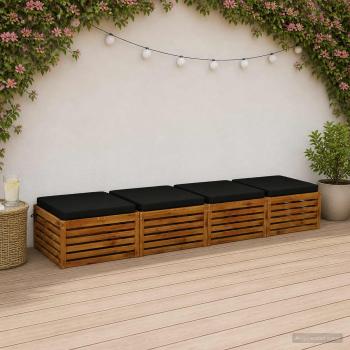 ARDEBO.de - Sitzkissen SOEST 4 stk. 100 % Polyester Schwarz 80 x 80 x 7 cm