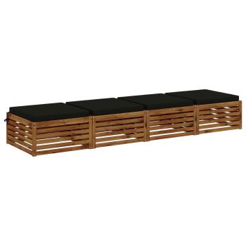 Sitzkissen SOEST 4 stk. 100 % Polyester Schwarz 80 x 80 x 7 cm