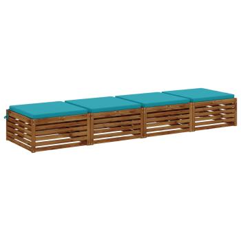 4-teilige Sitzkissen SOEST 4 stk. 100 % Polyester Türkis