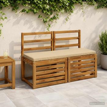 ARDEBO.de - Bankkissen SOEST 100 % Polyester Beige 120 x 40 x 5 cm
